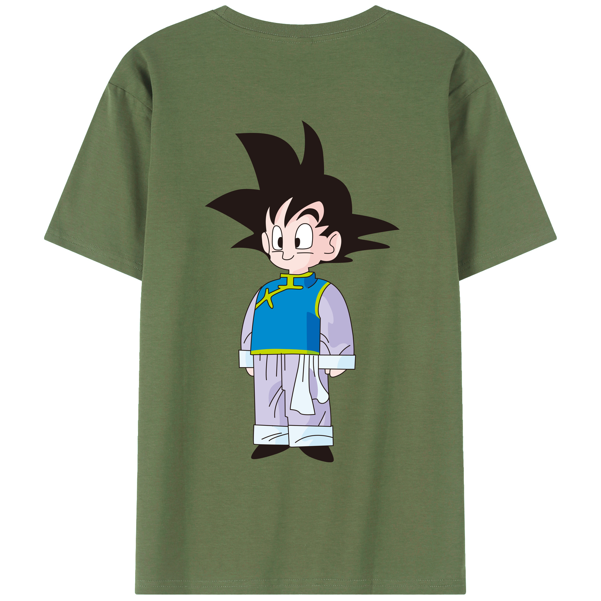 （画像用） ドラゴンボール 孫悟空（そん ごくう）Son Goku カカロット DRAGON BALL Kakarotto 綿100％ メンズ半袖Tシャツ（バックプリント） 通気性